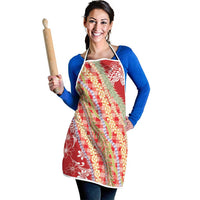 Red Palaka Hawaii Leis Apron Hawaiian-plaid Elegant Tropical Vibes - Polynesian Pride