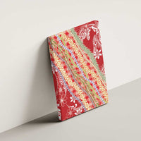 Red Palaka Hawaii Leis Canvas Wall Art Hawaiian-plaid Elegant Tropical Vibes - Polynesian Pride