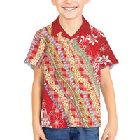Red Palaka Hawaii Leis Hawaiian Shirt Hawaiian-plaid Elegant Tropical Vibes LT14 - Polynesian Pride