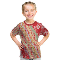 Red Palaka Hawaii Leis Kid T Shirt Hawaiian-plaid Elegant Tropical Vibes LT14 Red - Polynesian Pride