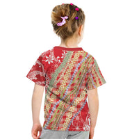 Red Palaka Hawaii Leis Kid T Shirt Hawaiian-plaid Elegant Tropical Vibes LT14 - Polynesian Pride