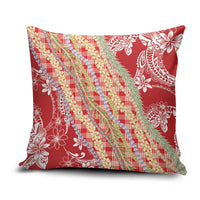 Red Palaka Hawaii Leis Pillow Cover Hawaiian-plaid Elegant Tropical Vibes - Polynesian Pride