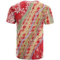 Red Palaka Hawaii Leis T Shirt Hawaiian-plaid Elegant Tropical Vibes LT14 - Polynesian Pride