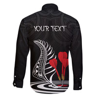 Personalised New Zealand Darts Family Matching Long Sleeve Bodycon Dress and Hawaiian Shirt Aotearoa Maori Fern Bring It On LT14 - Polynesian Pride