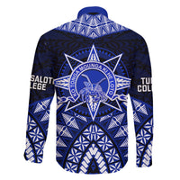 Tonga Tupou College And Queen Salote College Family Matching Long Sleeve Bodycon Dress and Hawaiian Shirt Tongan Ngatu Pattern LT14 - Polynesian Pride
