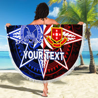 Personalised Tupou College And Kolisi Tonga Atele Beach Blanket Tongan Ngatu Pattern LT14 - Polynesian Pride