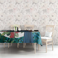 Personalised Valentine's Day New Zealand Tablecloth Tui Bird Couple Kowhaiwhai Mix Pohutukawa