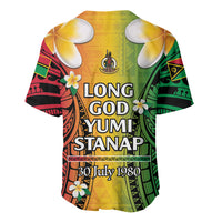 Vanuatu Independence Day Baseball Jersey Long God Yumi Stanap Happy 46th Anniversary LT14 - Polynesian Pride