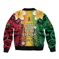 Vanuatu Independence Day Bomber Jacket Long God Yumi Stanap Happy 46th Anniversary LT14 - Polynesian Pride