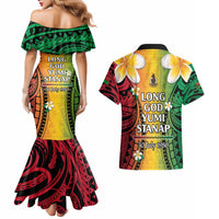 Vanuatu Independence Day Couples Matching Mermaid Dress and Hawaiian Shirt Long God Yumi Stanap Happy 46th Anniversary LT14 - Polynesian Pride