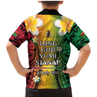 Vanuatu Independence Day Family Matching Mermaid Dress and Hawaiian Shirt Long God Yumi Stanap Happy 45th Anniversary LT14