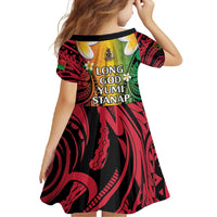 Vanuatu Independence Day Family Matching Off Shoulder Maxi Dress and Hawaiian Shirt Long God Yumi Stanap Happy 45th Anniversary LT14