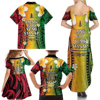 Vanuatu Independence Day Family Matching Summer Maxi Dress and Hawaiian Shirt Long God Yumi Stanap Happy 45th Anniversary LT14