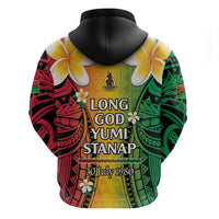 Vanuatu Independence Day Hoodie Long God Yumi Stanap Happy 46th Anniversary LT14 - Polynesian Pride