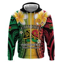 Vanuatu Independence Day Hoodie Long God Yumi Stanap Happy 46th Anniversary LT14 Zip Hoodie Reggae - Polynesian Pride