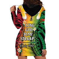 Vanuatu Independence Day Hoodie Dress Long God Yumi Stanap Happy 46th Anniversary LT14 - Polynesian Pride