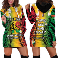 Vanuatu Independence Day Hoodie Dress Long God Yumi Stanap Happy 46th Anniversary LT14 - Polynesian Pride