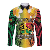 Vanuatu Independence Day Long Sleeve Button Shirt Long God Yumi Stanap Happy 46th Anniversary LT14 Unisex Reggae - Polynesian Pride