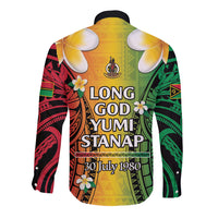 Vanuatu Independence Day Long Sleeve Button Shirt Long God Yumi Stanap Happy 46th Anniversary LT14 - Polynesian Pride