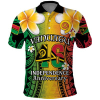 Vanuatu Independence Day Polo Shirt Long God Yumi Stanap Happy 46th Anniversary LT14 Reggae - Polynesian Pride