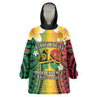 Vanuatu Independence Day Wearable Blanket Hoodie Long God Yumi Stanap Happy 46th Anniversary LT14 One Size Reggae - Polynesian Pride