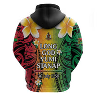 Vanuatu Independence Day Zip Hoodie Long God Yumi Stanap Happy 46th Anniversary LT14 - Polynesian Pride