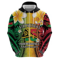 Vanuatu Independence Day Zip Hoodie Long God Yumi Stanap Happy 46th Anniversary LT14 Pullover Hoodie Reggae - Polynesian Pride