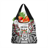 Fiji Day Grocery Bag Happy 54 Years Of Independence Tapa Pattern White
