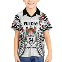 Fiji Day Hawaiian Shirt Happy 54 Years Of Independence Tapa Pattern White LT14 - Polynesian Pride