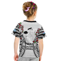 Fiji Day Kid T Shirt Happy 54 Years Of Independence Tapa Pattern White
