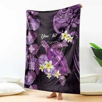 Personalised Aloha Hawaii Kauai Island Blanket Garden Isle Map Sea Turtle Plumeria
