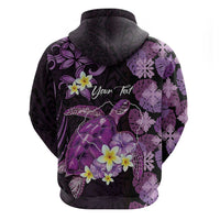 Personalised Aloha Hawaii Kauai Island Hoodie Garden Isle Map Sea Turtle Plumeria LT14 - Polynesian Pride