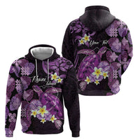 Personalised Aloha Hawaii Kauai Island Hoodie Garden Isle Map Sea Turtle Plumeria LT14 - Polynesian Pride
