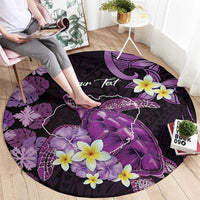 Personalised Aloha Hawaii Kauai Island Round Carpet Garden Isle Map Sea Turtle Plumeria LT14 - Polynesian Pride