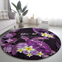 Personalised Aloha Hawaii Kauai Island Round Carpet Garden Isle Map Sea Turtle Plumeria LT14 - Polynesian Pride