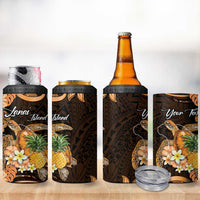 Personalised Aloha Hawaii Lanai Island 4 in 1 Can Cooler Tumbler Pineapple Isle Map Sea Turtle Plumeria