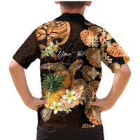 Personalised Aloha Hawaii Lanai Island Family Matching Mermaid Dress and Hawaiian Shirt Pineapple Isle Map Sea Turtle Plumeria