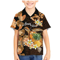 Personalised Aloha Hawaii Lanai Island Family Matching Mermaid Dress and Hawaiian Shirt Pineapple Isle Map Sea Turtle Plumeria