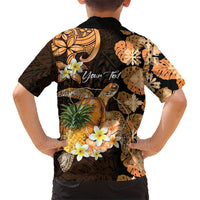 Personalised Aloha Hawaii Lanai Island Kid Hawaiian Shirt Pineapple Isle Map Sea Turtle Plumeria LT14 - Polynesian Pride