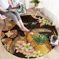 Personalised Aloha Hawaii Lanai Island Round Carpet Pineapple Isle Map Sea Turtle Plumeria LT14 - Polynesian Pride