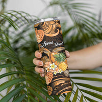 Personalised Aloha Hawaii Lanai Island Skinny Tumbler Pineapple Isle Map Sea Turtle Plumeria