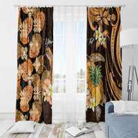 Personalised Aloha Hawaii Lanai Island Window Curtain Pineapple Isle Map Sea Turtle Plumeria