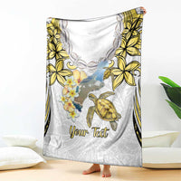 Personalised Aloha Hawaii Niihau Island Blanket Forbidden Isle Map Shell Lei