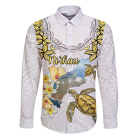 Personalised Aloha Hawaii Niihau Island Family Matching Puletasi and Hawaiian Shirt Forbidden Isle Map Shell Lei