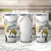 Personalised Aloha Hawaii Niihau Island Tumbler Cup Forbidden Isle Map Shell Lei