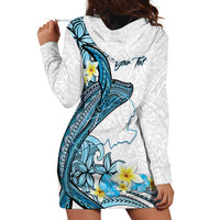 Personalised Aloha Hawaii Kahoolawe Island Hoodie Dress Target Isle Map With Humpback Whale LT14 - Polynesian Pride