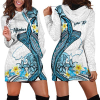 Personalised Aloha Hawaii Kahoolawe Island Hoodie Dress Target Isle Map With Humpback Whale LT14 - Polynesian Pride