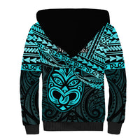 Matariki New Zealand Sherpa Hoodie Maori New Year Tiki Turquoise Version LT14