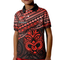 Matariki New Zealand Kid Polo Shirt Maori New Year Tiki Red Version LT14 Kid Red - Polynesian Pride