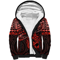 Personalised Matariki New Zealand Sherpa Hoodie Maori New Year Tiki Red Version LT14 Unisex Red - Polynesian Pride